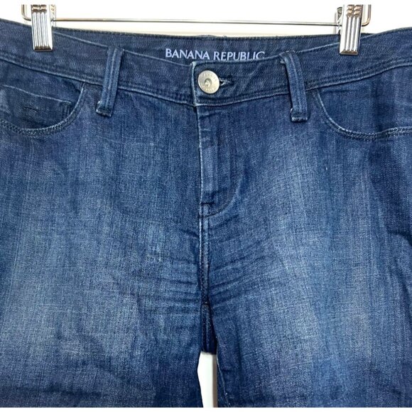Banana Republic Dark Denim Roll-Up Jean Shorts Size 27 Womens Casual Summer Wear - Picture 7 of 12